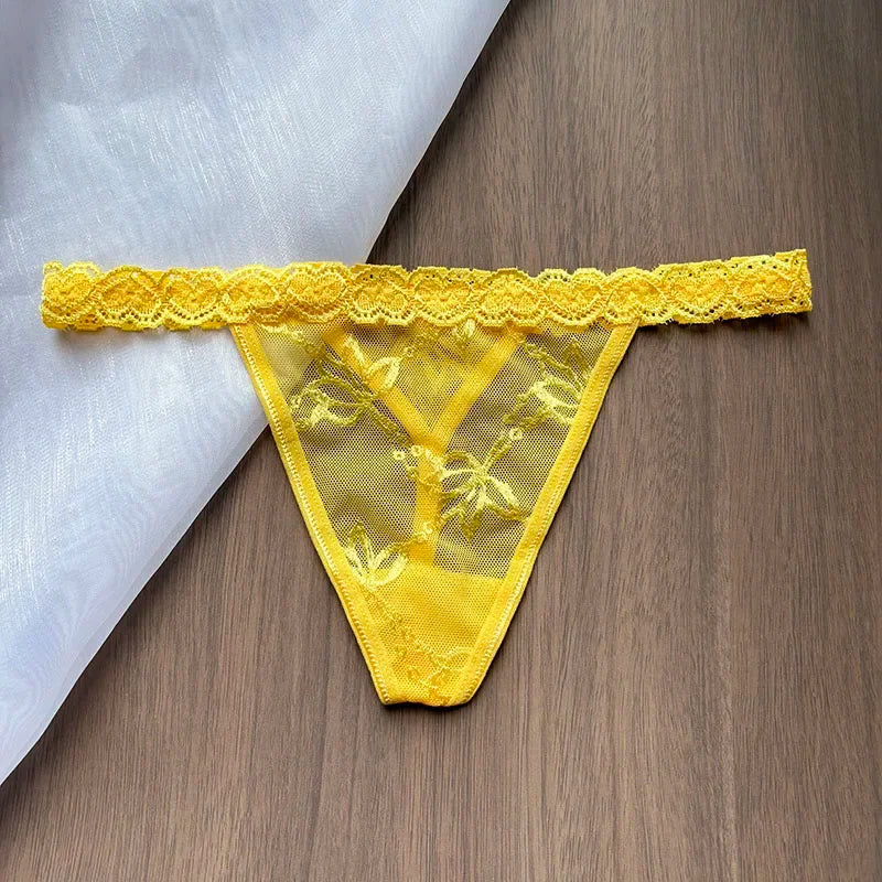 Personality Custom Name Crystal Letter Thong Lace Bikini Panties G-String Low Waist Briefs Sexy Body Jewelry for Hot Wife Gift - Madeinsea©
