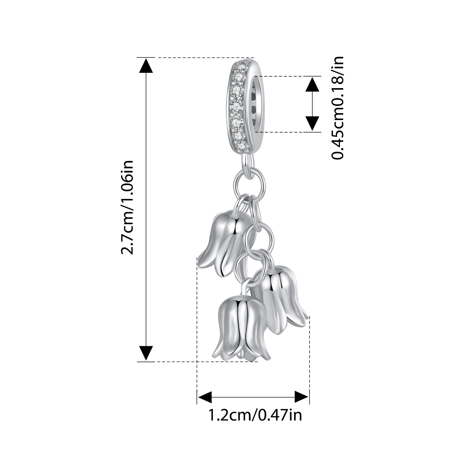 BISAER 925 Argent Sterling Petit Prince &amp; Rose Charm Perle Clochette Princesse Coeur Croix Coquillage Pendentif Fit DIY Bracelet Bijoux