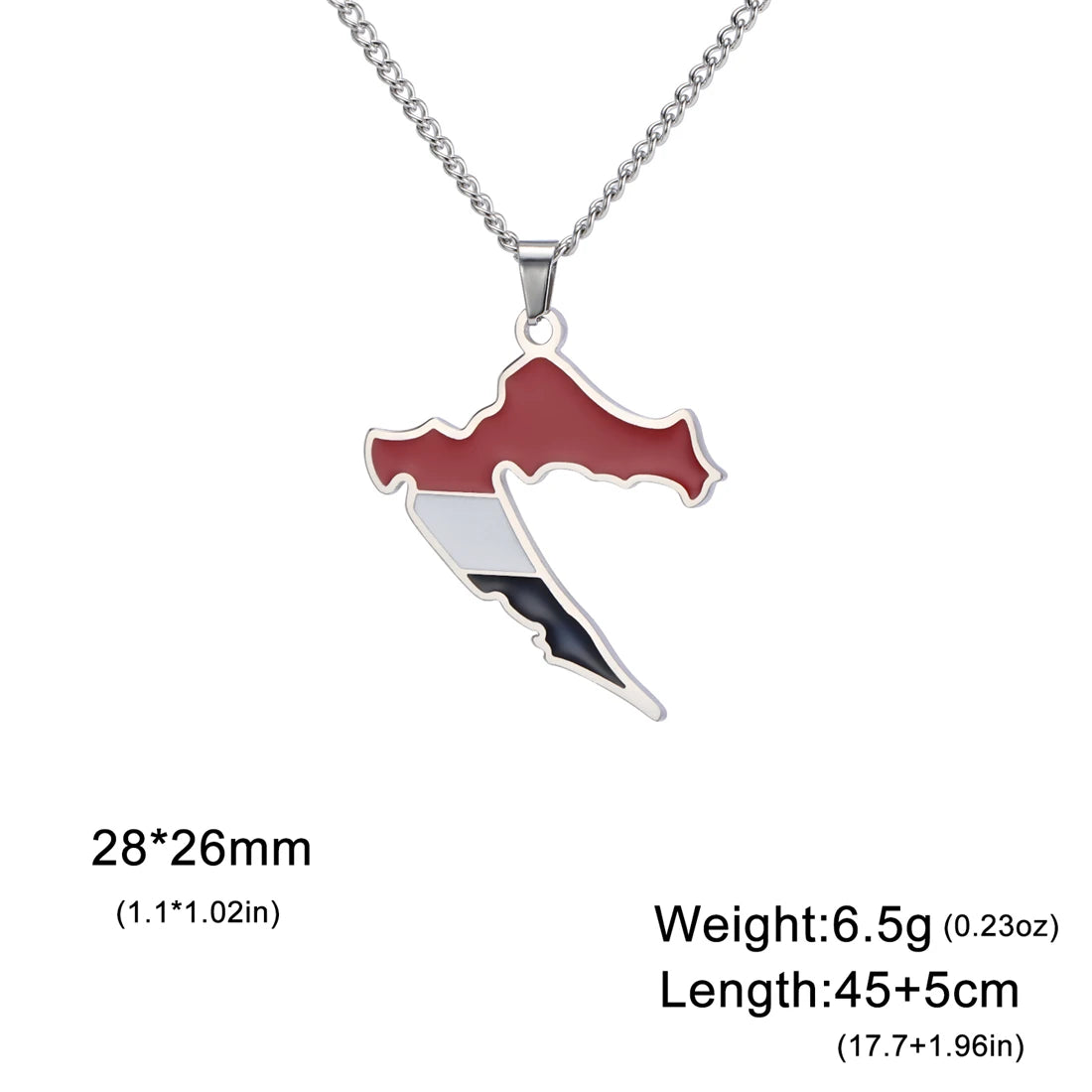 EUEAVAN European Country Map Necklace Stainless Steel Drip Oil Poland France Portugal Romania Ukraine Italy Germany Flag Jewelry