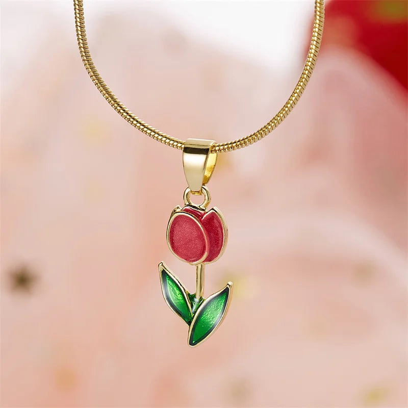 Fashion Cherry Blossoms Flower Necklace For Women Romantic Crystal Zircon Butterfly Flowers Pearl Shell Necklace Wedding Jewelry