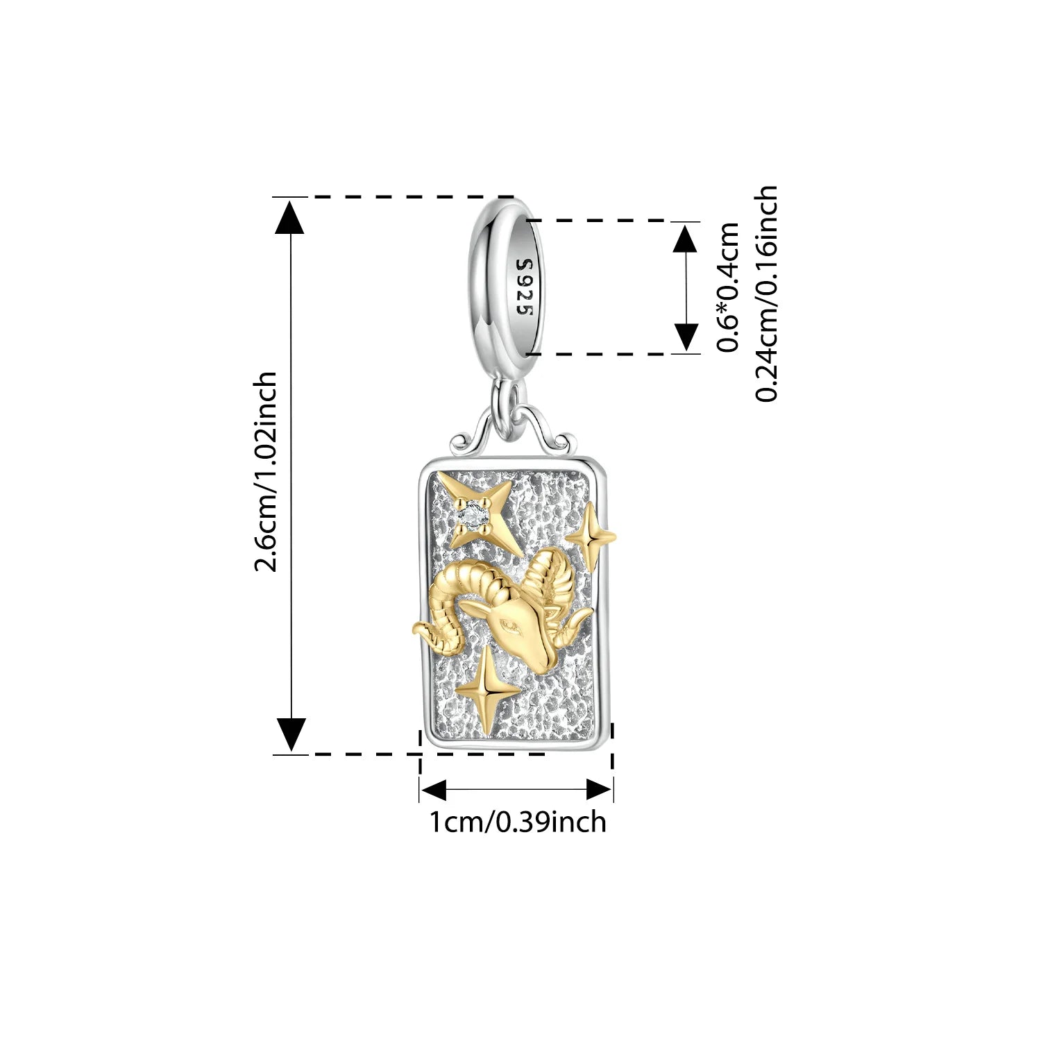 WOSTU 925 Sterling Silver Aquarius Pendant Zodiac Lucky Star Pedant Original  Fit for Women Bracelet Birthday Daily Fine Jewelry
