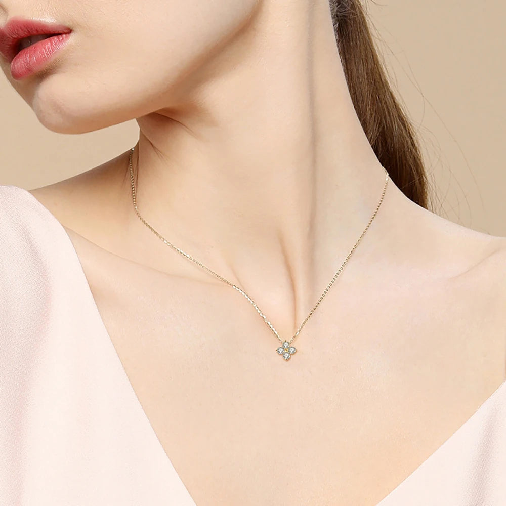 Serenity 3mm D Moissanite Necklace For Women Gift Sparkling Lab Diamond Pendant Necklace S925 Sterling Silver Jewelry Plated 18K - Madeinsea©
