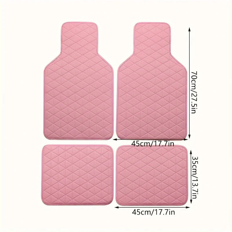 4-piece waterproof PU leather car floor mat - durable and fashionable, all-weather protection, easy to clean, enhances interior - Madeinsea©