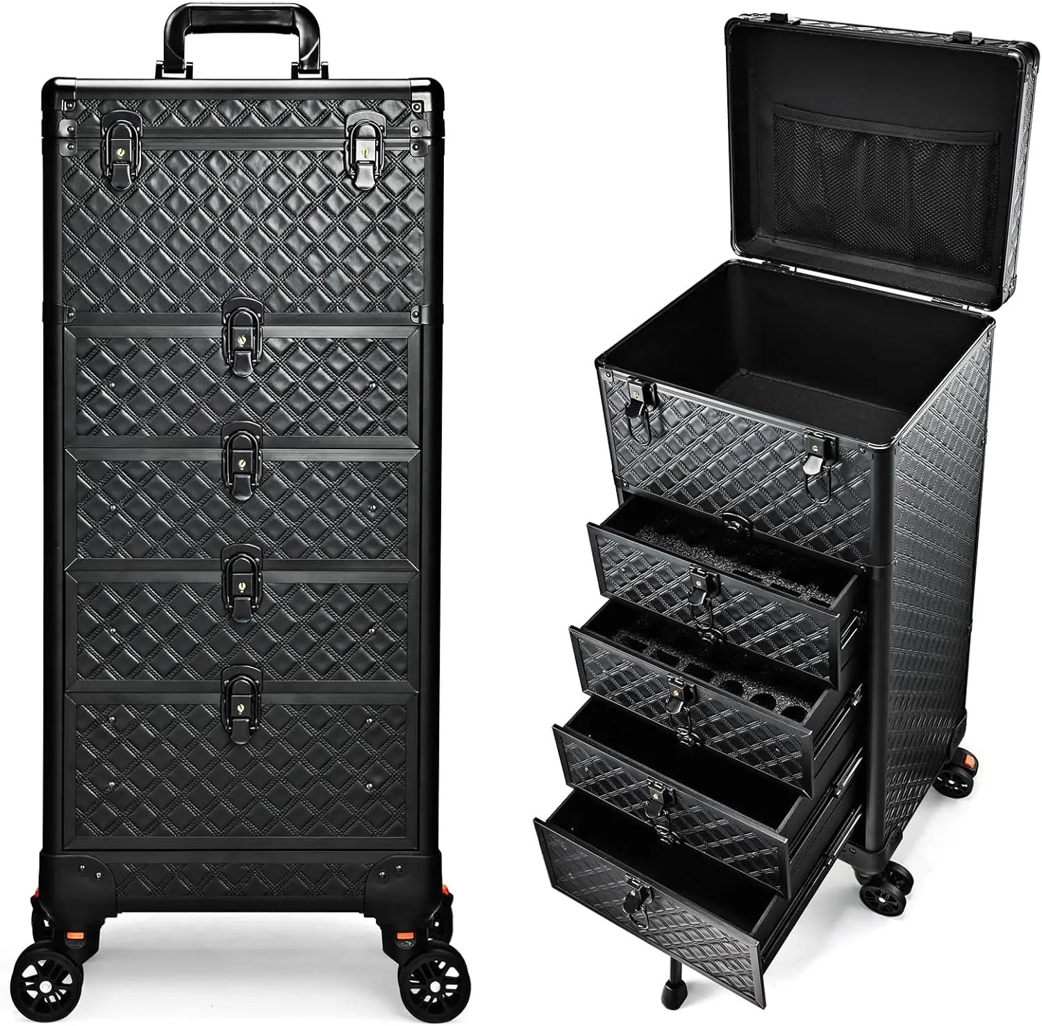 NEW Salon Cart with 3 Drawers,Nail Trolley Cart &Wheels Salon Station Rolling Makeup Train Case Cosmetology Case Organizer Cases - Madeinsea©