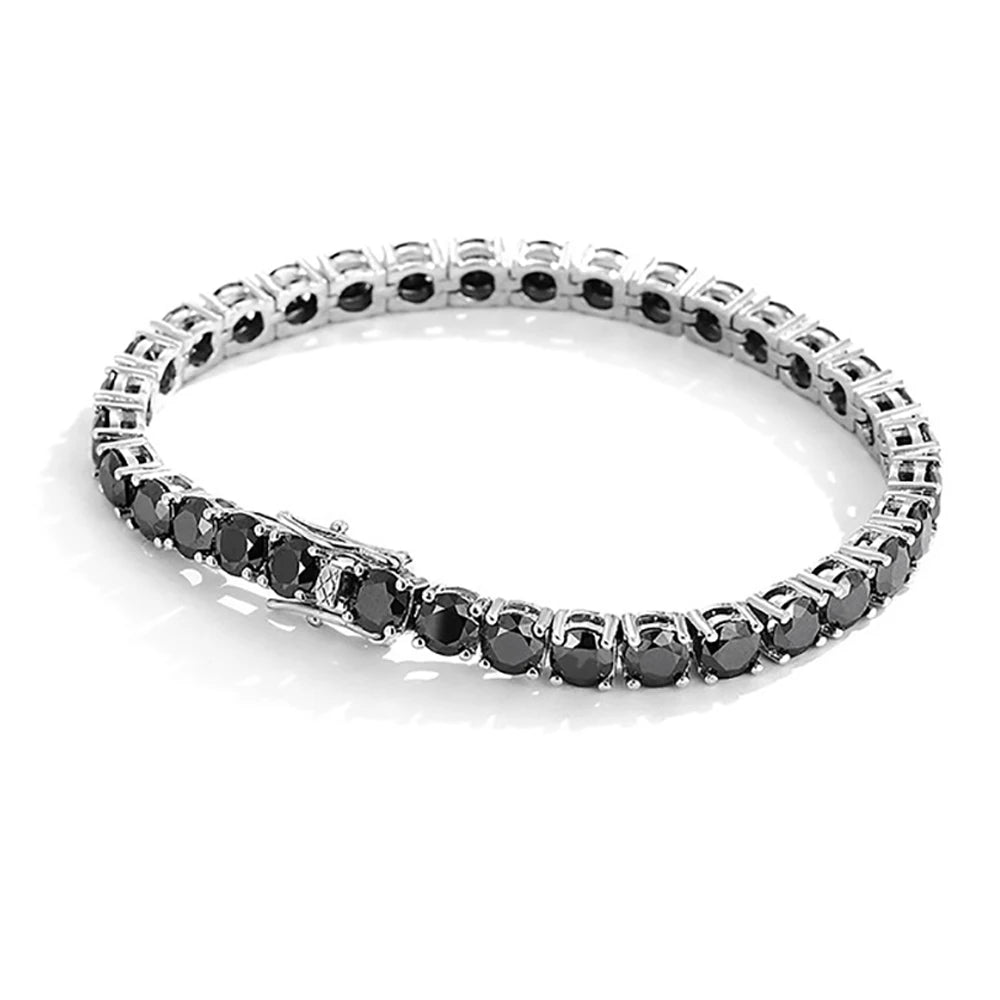 Serenity 2mm 3mm 5mm Black Moissanite Tennis Bracelet For Women Man Gift S925 Sterling Silver Sparkling Lab Diamond Hand Chain - Madeinsea©