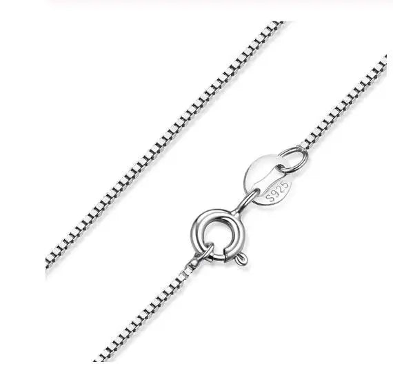 Real 925 Sterling Silver Necklace Water-wave Snake Beads Box Chain 40/45cm Necklace For Woman Necklace Jewelry DC25