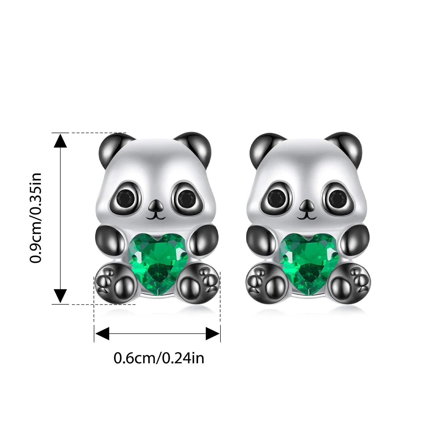 BISAER Real 925 Sterling Silver Mini Kitty Stud Earrings Fox Koala Panda Bear Animals Stud Ear For Girls Party Fine Jewelry Gift