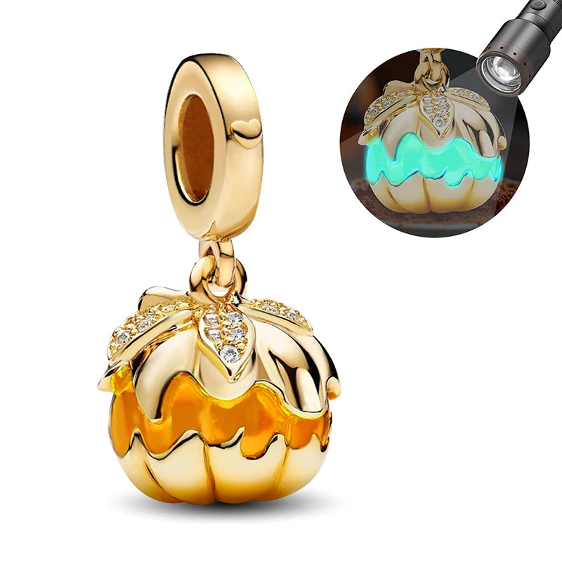 925 Sterling Silver Halloween Dark Phantom Pumpkin Devil Fit Diy Bracelet Necklace Making Gift Of High Quality Fine Jewelry