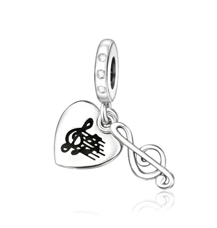 925 Sterling Silver Musical Instrument Charms Beads Piano Guitar Earphone Pendants Earrings Fit Bracelet DIY Fine Jewelry Gift