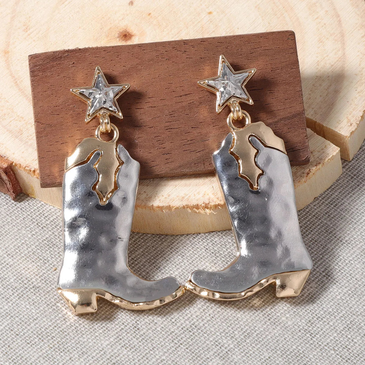 Personalized Trendy Retro Five Star Alloy Boots Earrings