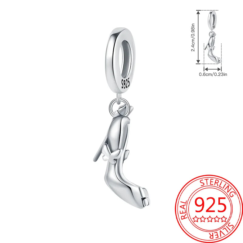 New Collection 925 Sterling Silver Winter Series Skating Ice-skate Charm Charms Fit DlY Bracelet Necklaces Jewelry Fine Gifts
