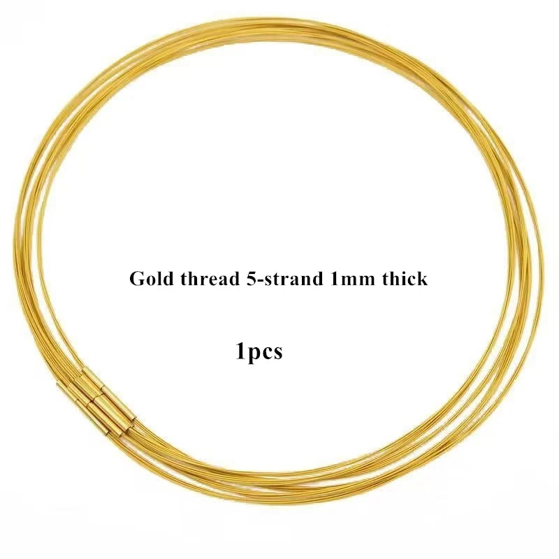 MKENDN Waterproof Non-fading Steel Wire Rope Necklace For DIY Pendant Jewelry Making Accessories for Men Women Gifts