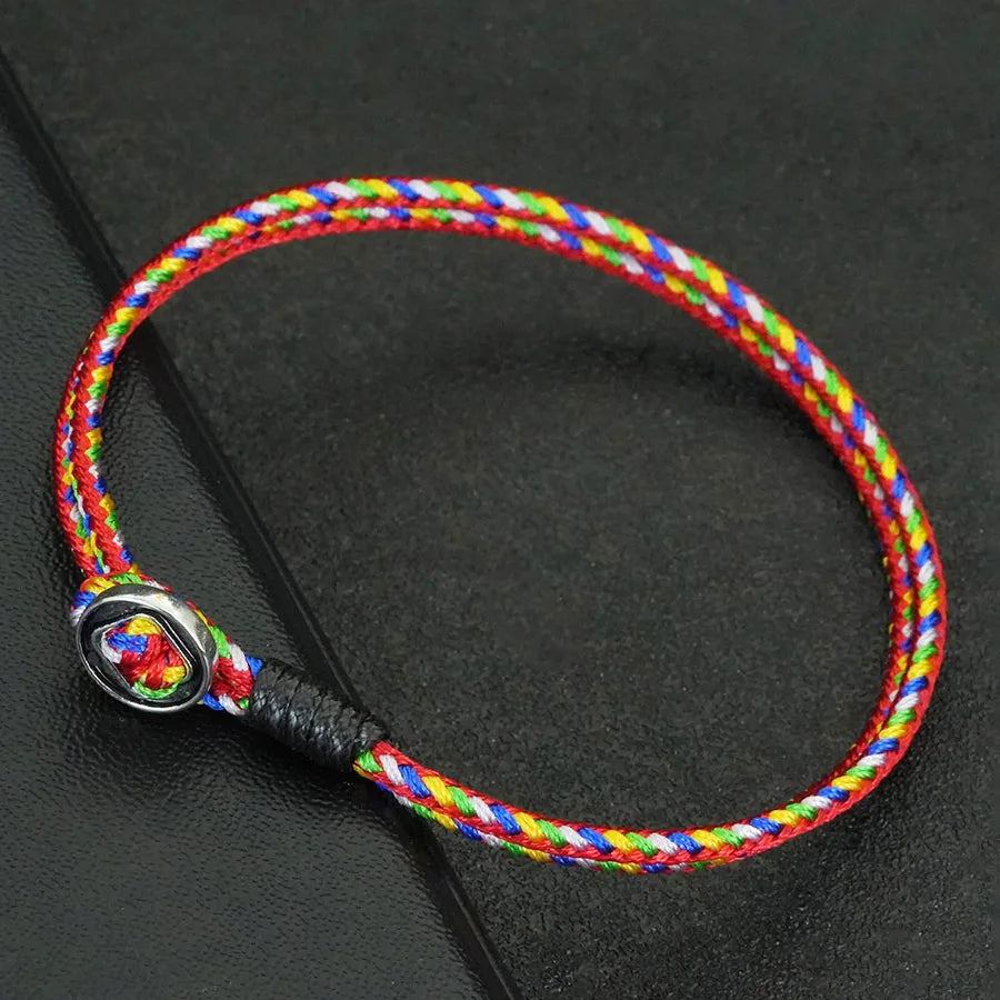 Retro Handmade Braided Rope Bracelet For Men High Quality 2mm Ethnic String Braslet Lucky Chinese Red Thread Braclet Homme Joias