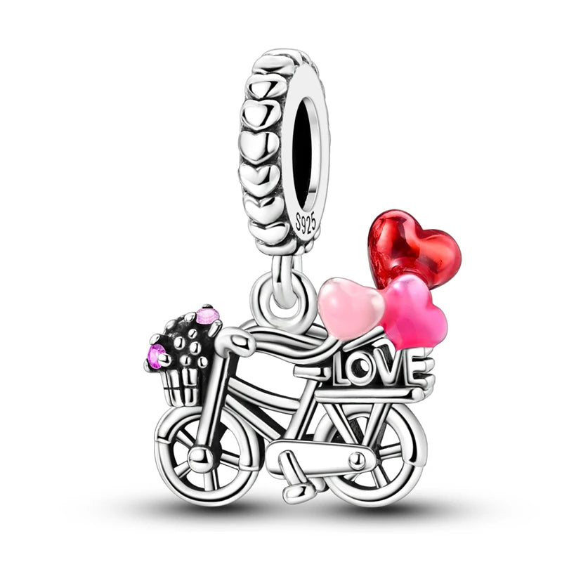 Charm Original 925 Sterling Silver Charms Pendants Love Travel Life DIY Beads for Bracelet Necklace Charms Women Jewelry Making
