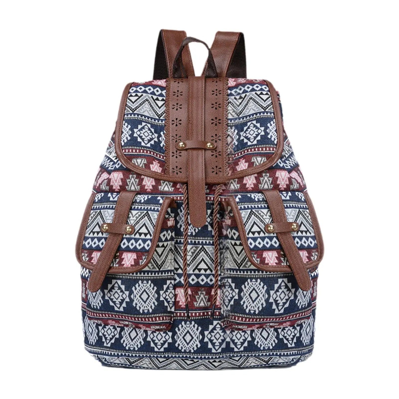 Women Ethnic Pattern Backpack Oxford Cloth Female Casual Fashion Travel Daypack Rucksack for Dating Street Daily Shopping Gift