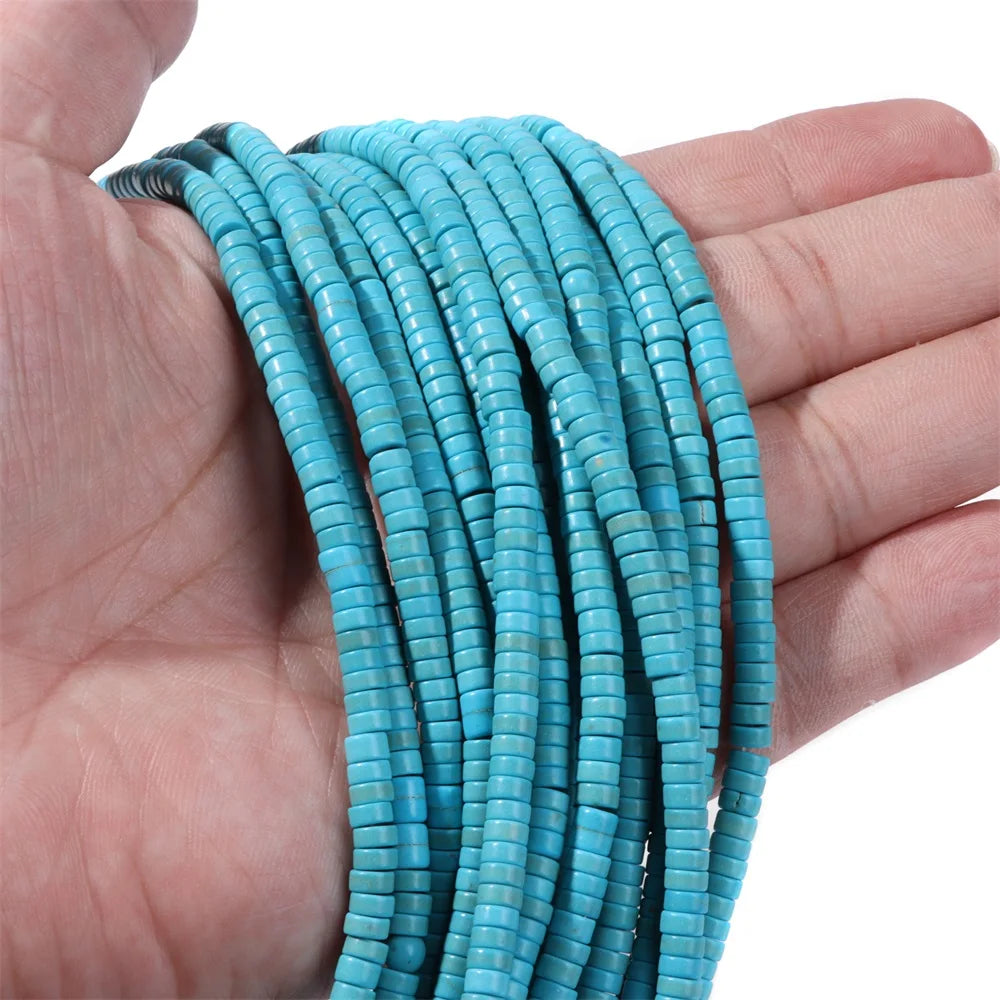 2x4mm Blue Flat Round Stone Bead Imperial Agates Jades Rondelle Loose Beads For Jewelry Making DIY Bracelets Necklace Handmade