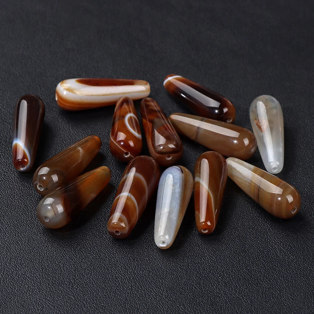 10x30mm Natural TearDrop Chalcedony Stone Beads Water Drop Jaspers Beads For DIY Jewelry Bracelet Earrings Accessori Wholesale