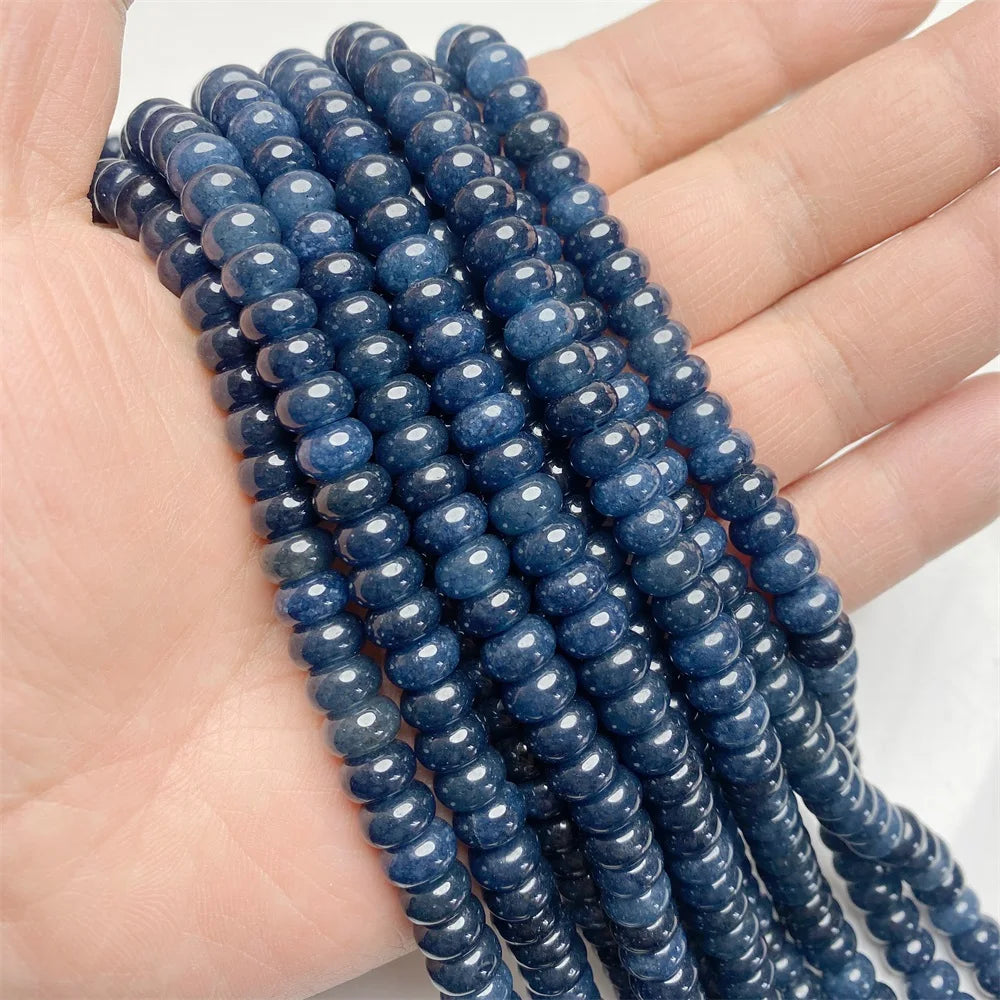 5x8mm Natural Stone Bead Jades Jaspers Chalcedony Rondelle Spacer Loose DIY Beads For Jewelry Making Bracelet Necklace Earrings