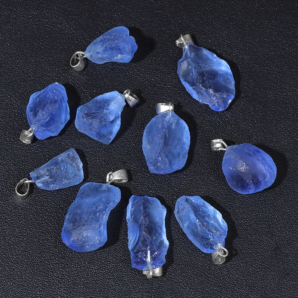 5pcs/lot Natural Stone Pendant Irregular Rough Quartz Crystal Energy Charms For Jewery Making Earrings Necklace DIY Accessories