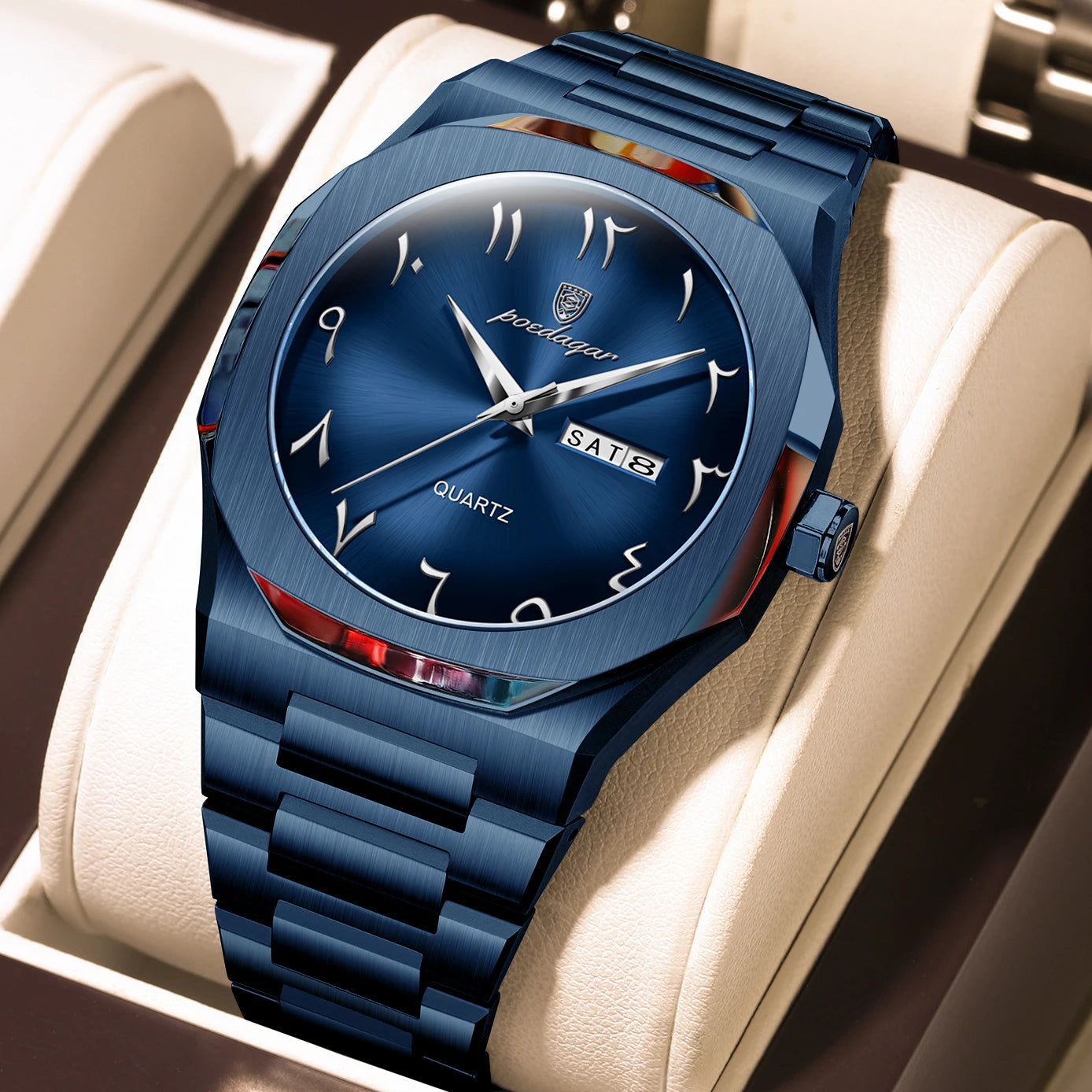 POEDAGAR Military Watch For Men Waterproof Luxury Week Calendar Man Wristwatch Quartz Stainless Steel Fashion Men's Watches Male - Madeinsea©