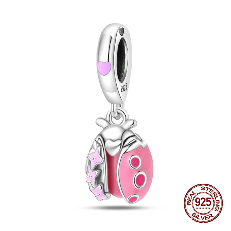 100% 925 Sterling Silver Dragonfly Butterfly Luminous Insect Charms Beads Fit 3mm 925 Original Bracelets DIY Party Jewelry