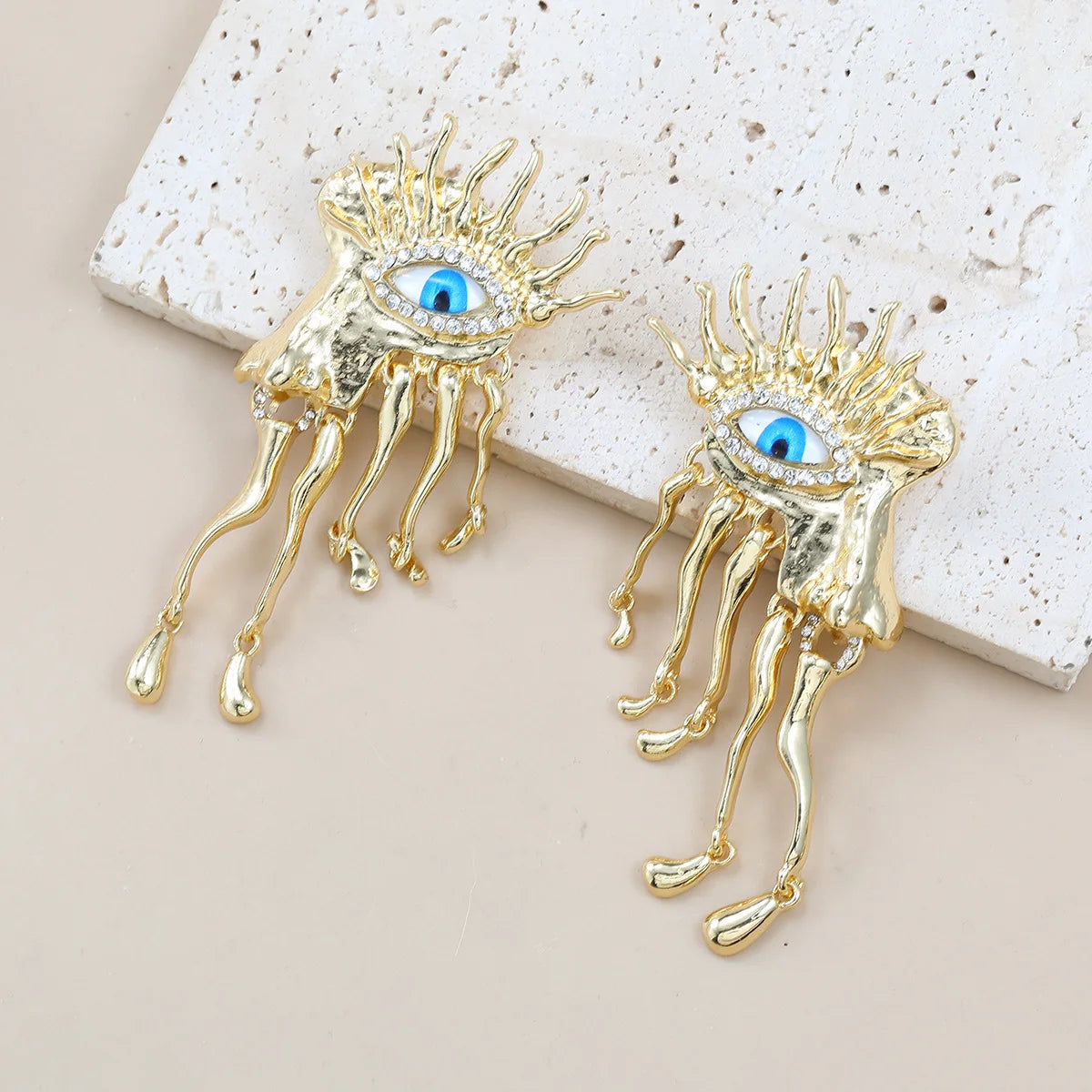 Trendy Exaggerated Alloy Eye Earrings for Woman