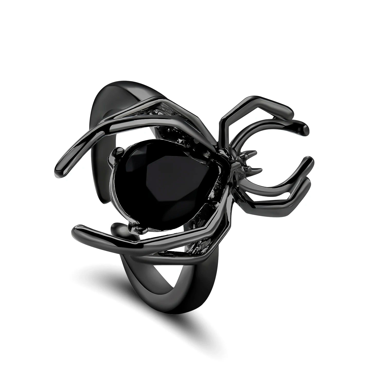 Halloween Exaggerated Spider Rings for Women Gothic Aesthetic Dark Animal Imitation Pearl Finger Ring Men Party Punk Jewelry