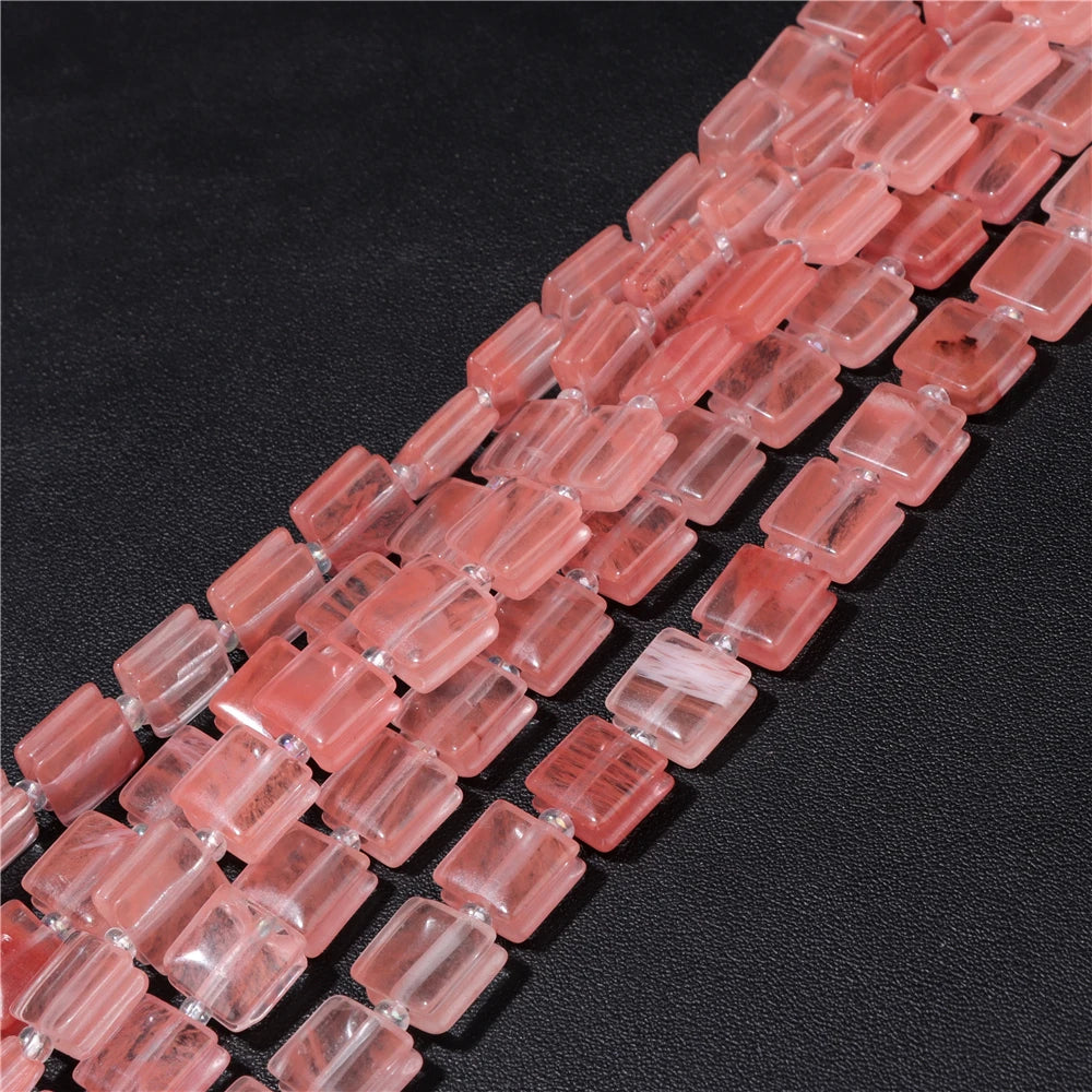 High Quality Gems Stone Bead Natural Cube Flat Square Loose Spacer Beads For Jewelry Making Bracelet Necklace DIY Crafts 10MM