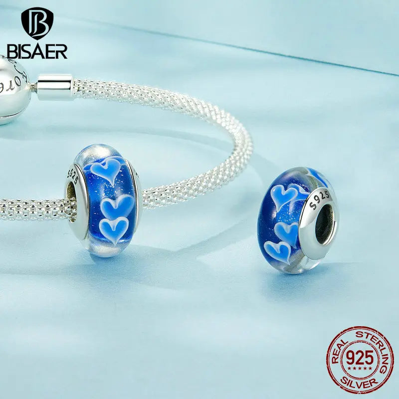 BISAER 100% 925 Argent Sterling Ballon Étoile Charm Perle Dragon Volant Émail Pendentif Fit Femmes Bracelet DIY Bijoux Fins Cadeau