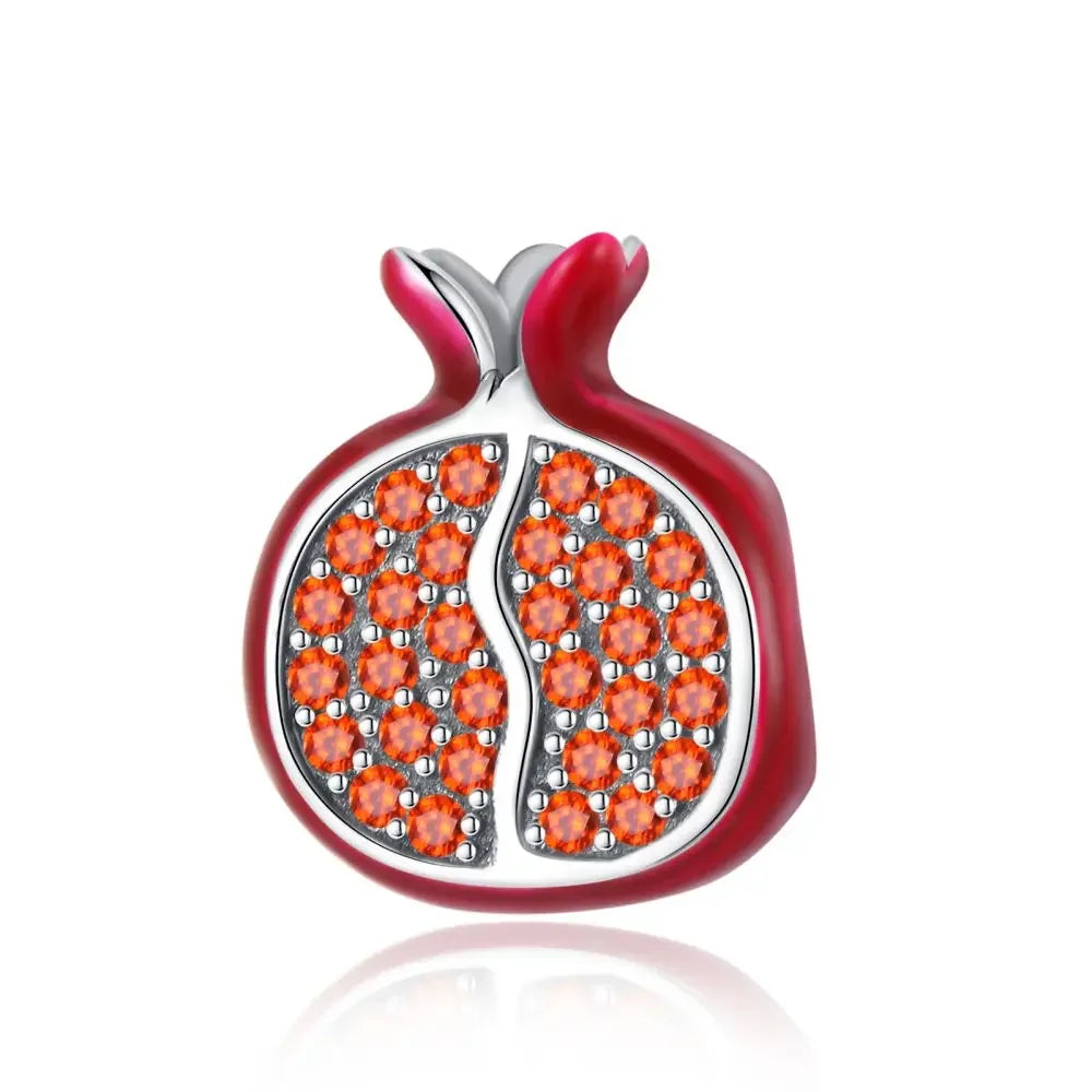 925 Silver Strawberry Pineapple Cherry Avocado Charm Pendant Beads  Fit Charm Original Bracelet for Women Jewelry Making