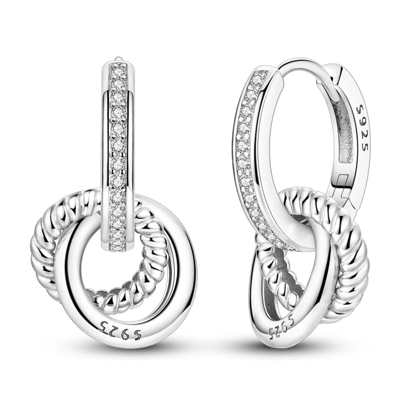 2024 neue 925 Sterling Silber Hoop Ohrringe Blumen Zirkon Ohrringe Stud Für Frau Feine Geburtstag Hochzeit Partei Schmuck Geschenke