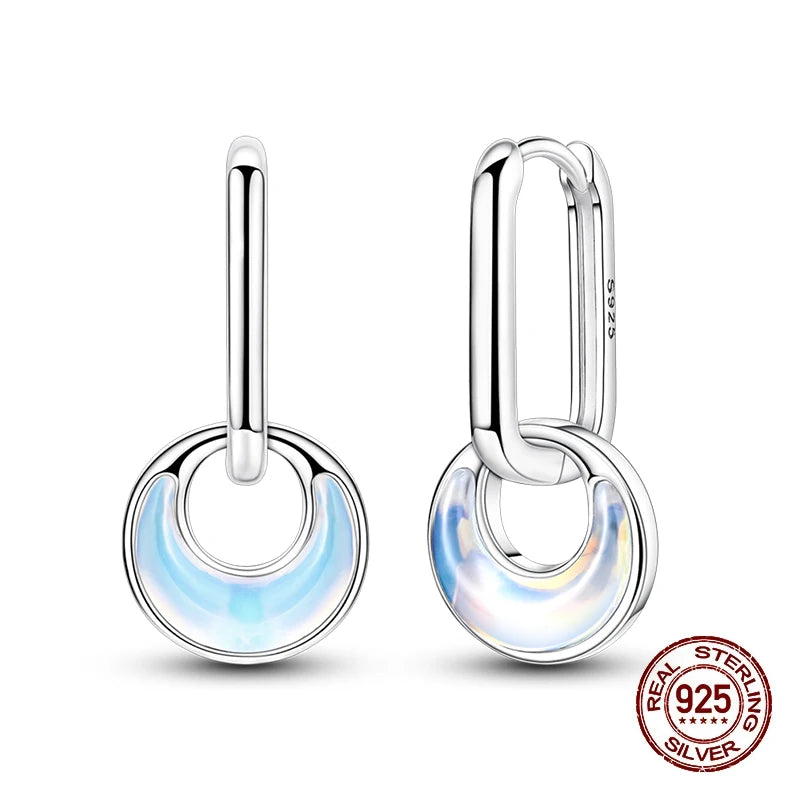 Romantic Women's 925 Sterling Silver Glass Butterfly Removable Earrings Luminous Star Date Party Wedding Exquisite Jewelry Gifts