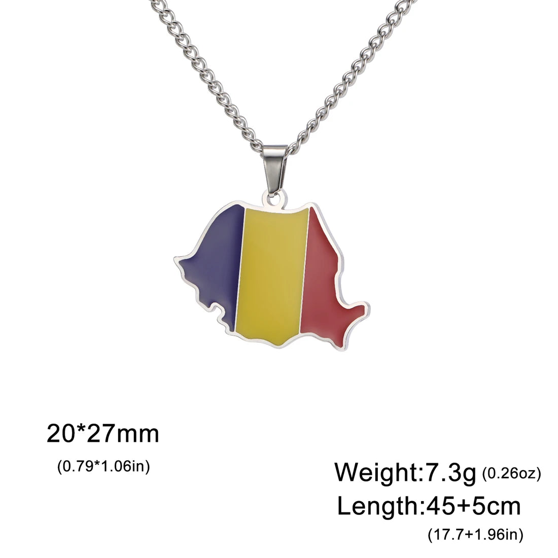 EUEAVAN European Country Map Necklace Stainless Steel Drip Oil Poland France Portugal Romania Ukraine Italy Germany Flag Jewelry