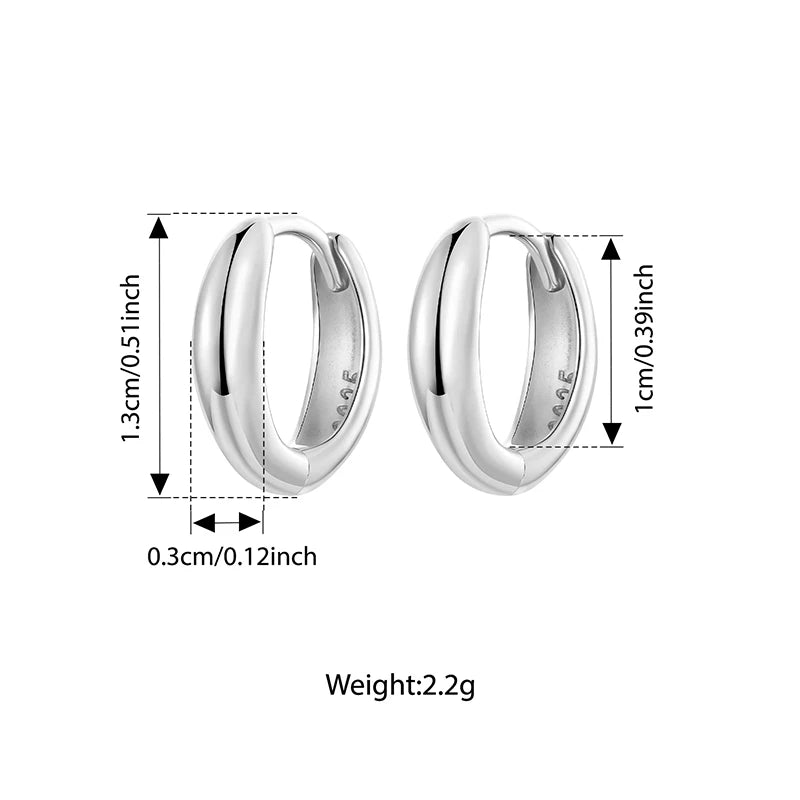 BAMOER 925 Sterling Silver Glossy Ear Cuff for Women, 18K Gold Geometric Metallic Huggies Earrings Minimalist Daily Jewelry Gift