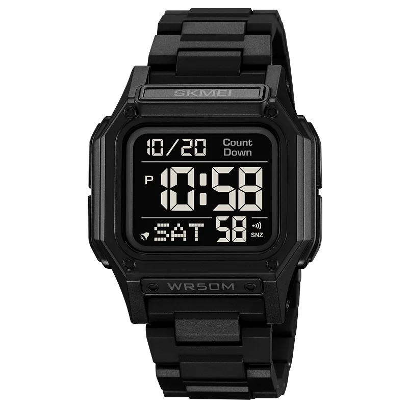 SKMEI Waterproof Sport Watch for Man Countdown Stopwatch Digital Wristwatch 2Time Fashion Mens Clock
