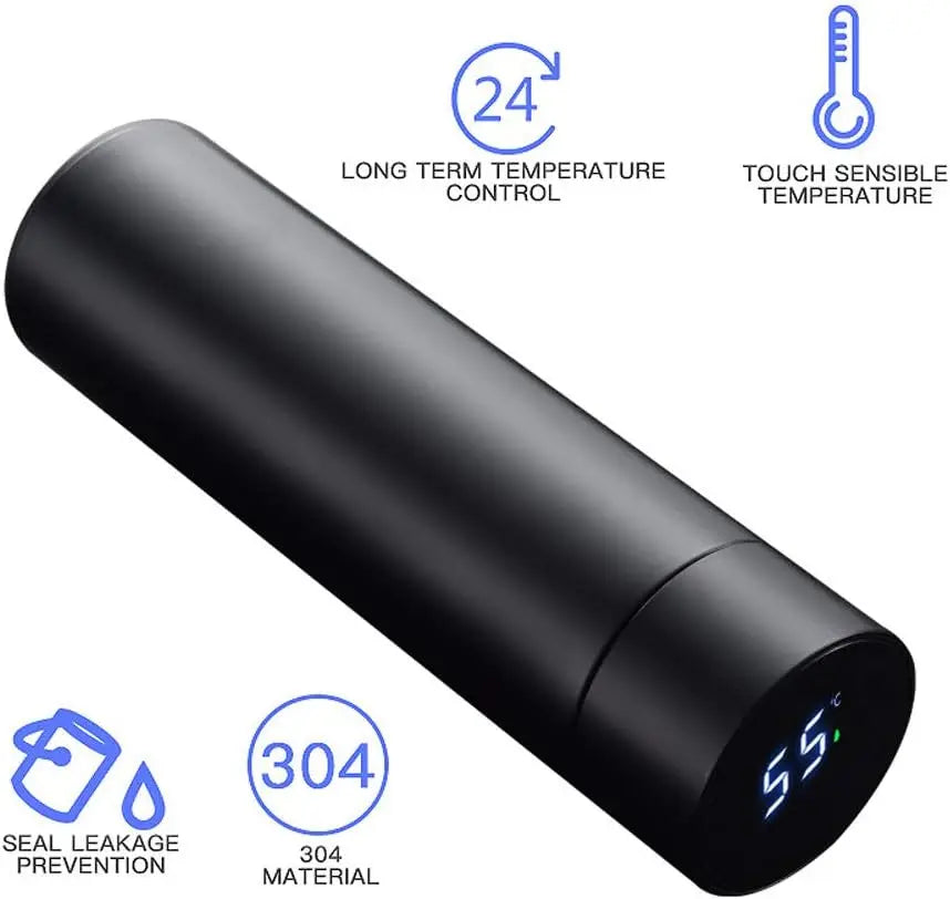 Outdoor Smart Thermos Cup 304 Stainless Steel Smart Temperature Display Waterproof Double-wall Vacuum Thermos Cup - Madeinsea©