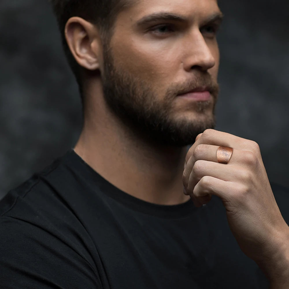 Bague Dreamtimes, Sceau des 7 Archanges, Bague Punk Hexagramme pour Homme, Bijou Amulette Symbole Cube de Métatron