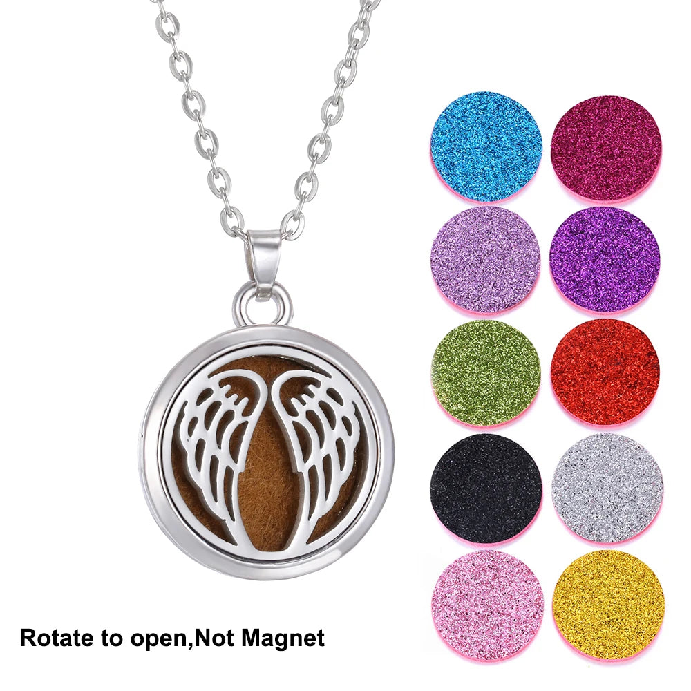 2023 New Aromatherapy Necklace Diffuser Pendant Aroma Jewelry Thread Rotate Open Locket Perfume Essential Oil Diffuser Necklace