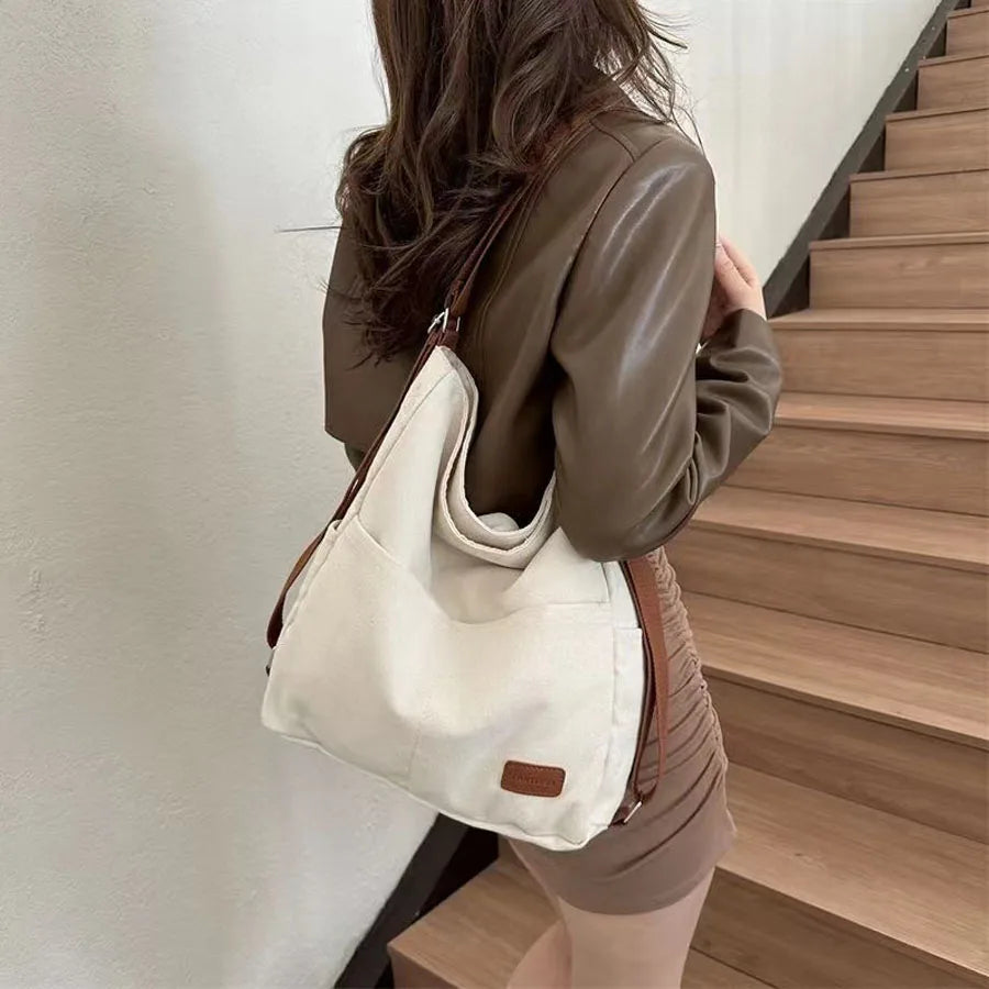 2025 New Fashion Canvas Large Capacity Women's Tote Bag Women's Handbag Shoulder Bag Cross-body Bag Shoulder Bag Multi-function
