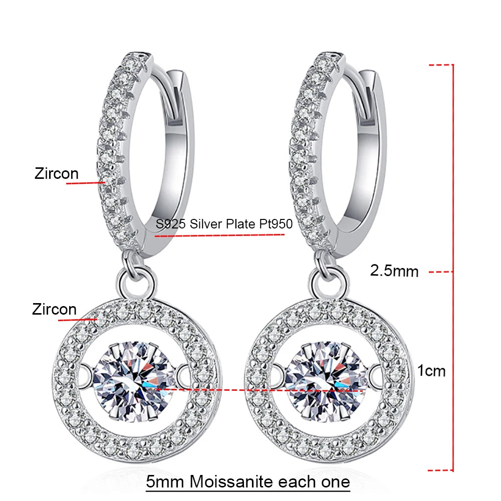 Serenity 5mm D Moissanite Earrings for Women Men Gift Sparkling Lab Diamond Drop Earrings S925 Sterling Silver Earrings Jewelry - Madeinsea©