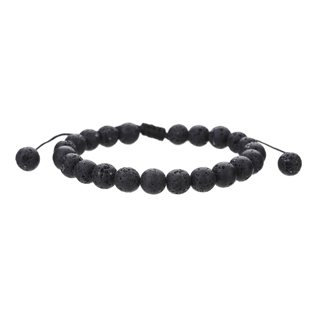 Noter New Braided Adjustable String Bracelet Unisex 4mm/6mm Obsidian Lava Tiger Eyes Stone Healing Braclet Cycling Accessories
