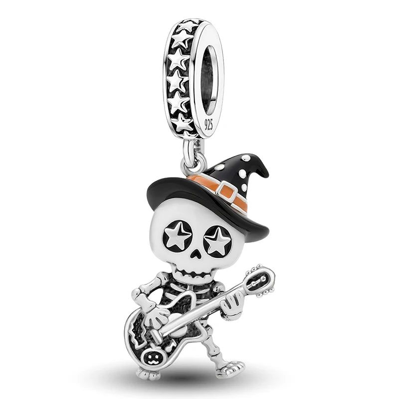 925 Sterling Silver Halloween Dark Phantom Pumpkin Devil Fit Diy Bracelet Necklace Making Gift Of High Quality Fine Jewelry