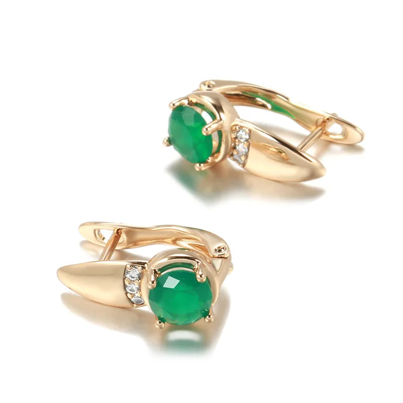 18K Multi Gold earrings for Women Natural 1 Carat Emerald with Diamond Jewelry Anillos De Bizuteria Anillos Mujer Gemstone Box