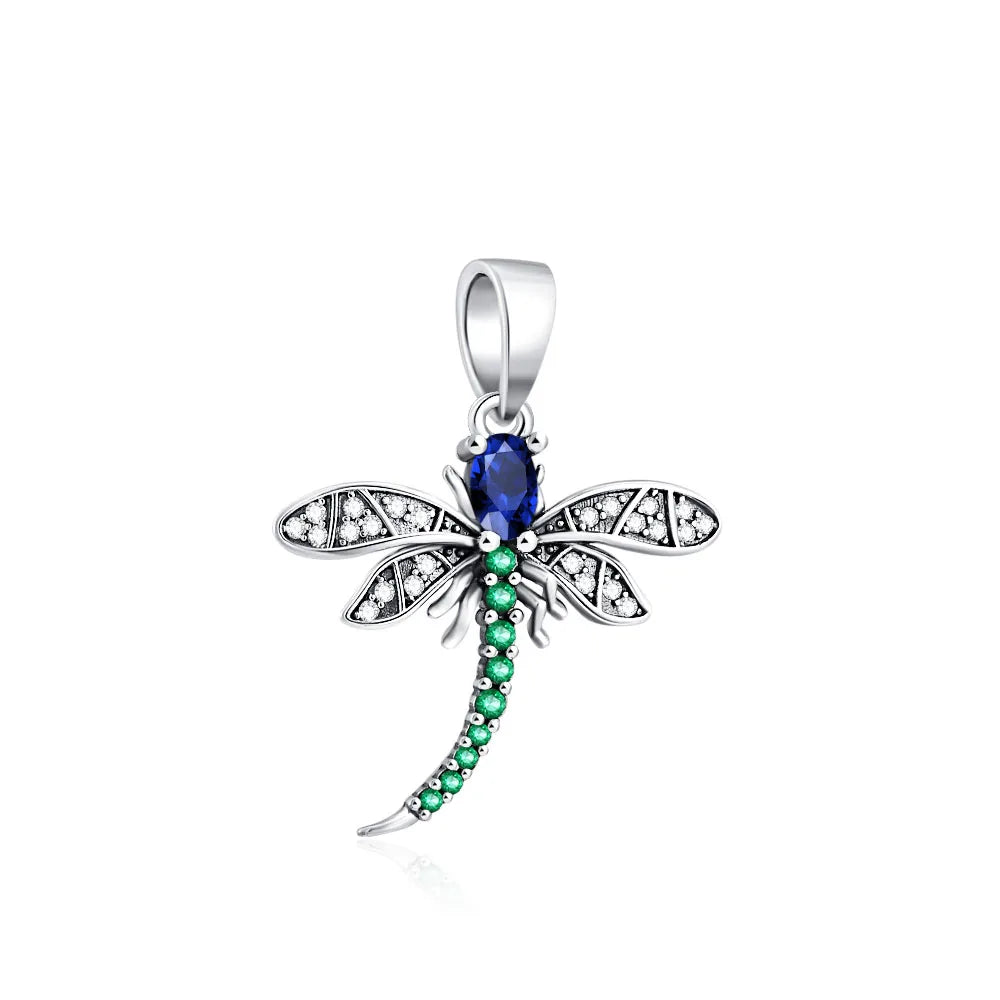 Hot New Summer green series Silver Clover Bead Maple Bird Charm Fit Original Women Bracelet DIY Fine Dangle Jewelry Amulet Gift