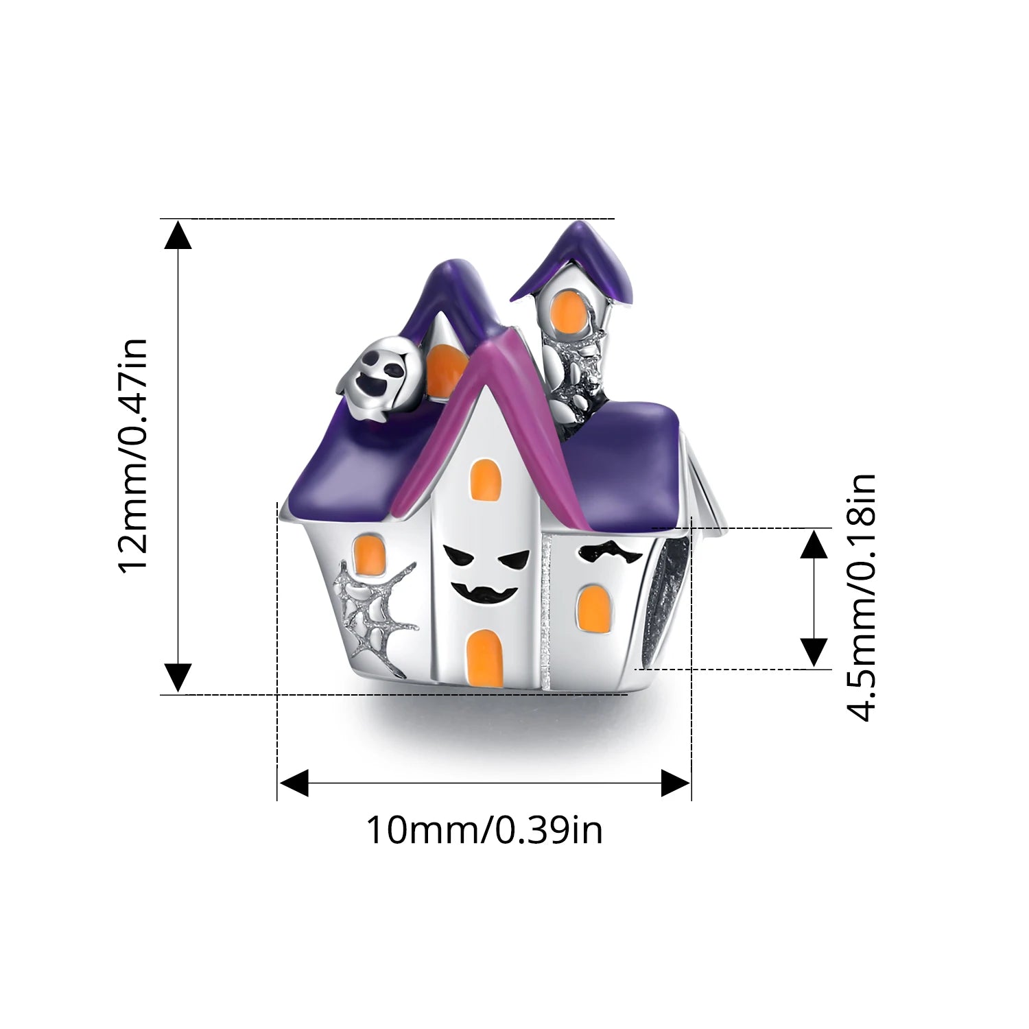 WOSTU 925 Sterling Silver Halloween Charm Skull/Pumpkin/Magic/Ghost Pendant Original Fit for Women  Bracelet DIY Fine Jewelry