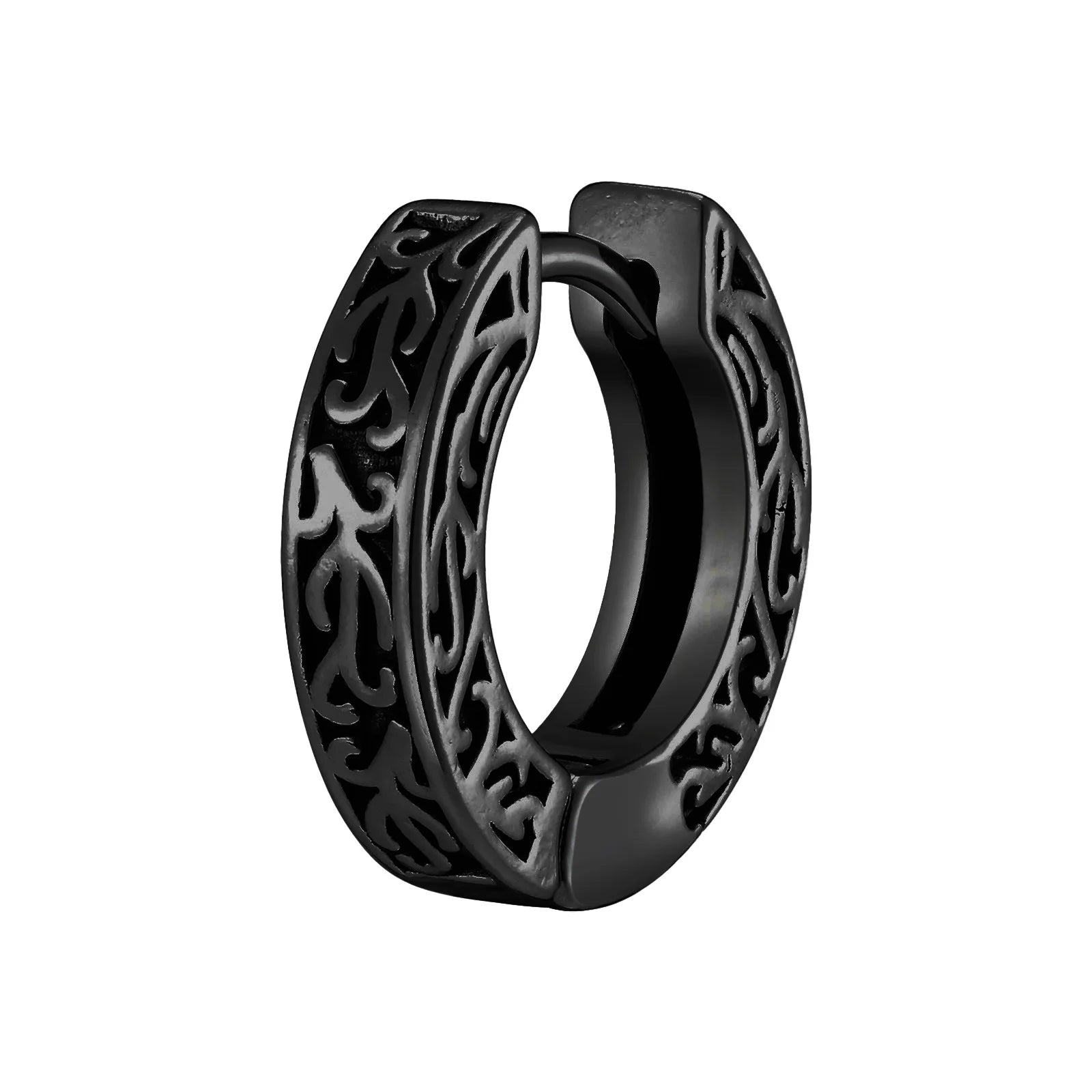 Vnox Thick Small Hoop Earrings for Men Teens, Anit Allergy Stainless Steel Huggies Earrings, Unisex Punk Rock Ear Jewelry