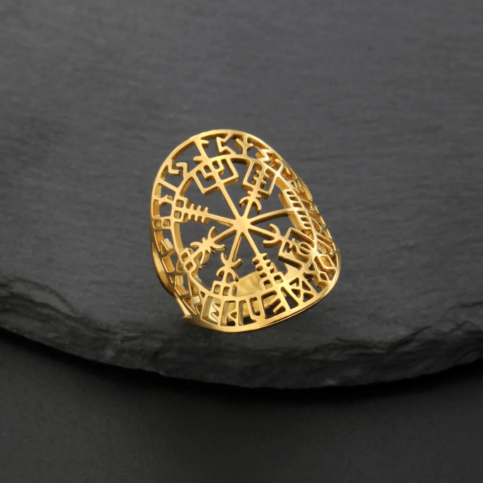 Vegvisir Runic Compass Vintage Ring - Madeinsea©