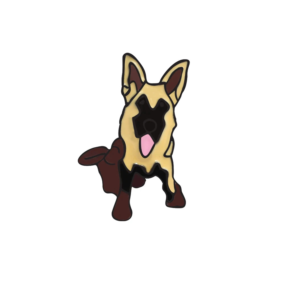 Pet Dog Lover Collection Brooch Cute Corgi German Shepherd Golden Retriever Dog Enamel Pins Women Men Lapel Pin Badges Jewelry