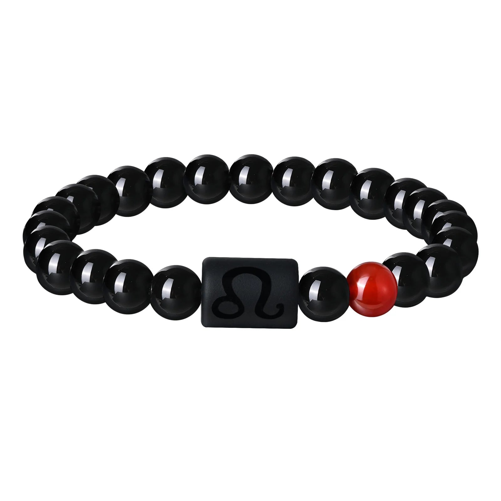 Vnox 12 Zodiac Charms Bracelets Gift for Men Dad,Both Sided Constellation Birthmonth Beaded Bracelet Wristband,Father's Day Gift