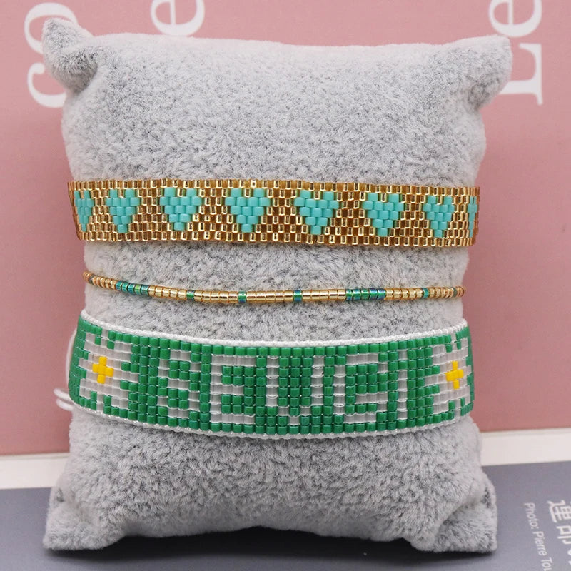 Miyuki beads hand woven Bohemia jewelry atmosphere luxury shiny seed beads adjustable bracelet elegant women's party Gifts
